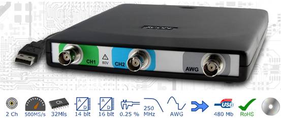 HS5系列USB總線虛擬示波器,是北京迪陽公司最新力做,有高達500MHz的采樣,12~16位柔性分辯率,多功能組合,產(chǎn)品細節(jié)做到極致,一機在手，幾呼能解決所有測量問題。


